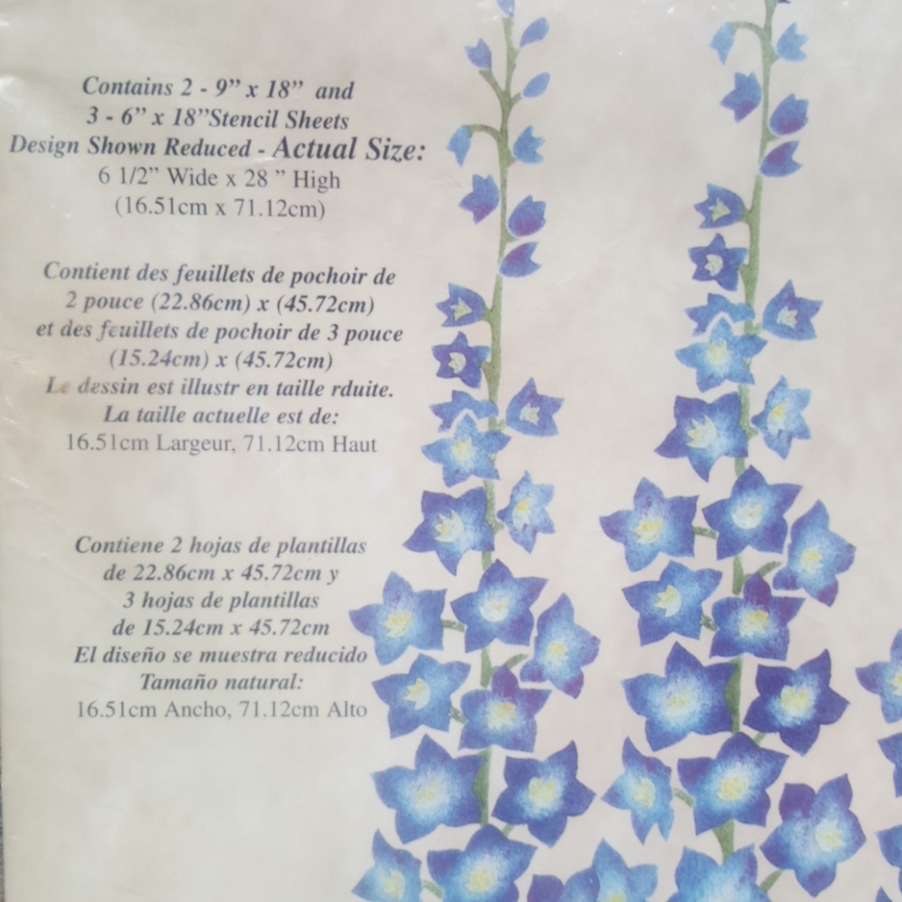 NEW Stencil Ease Delphinium Flower Stencil - Picture 3 of 5
